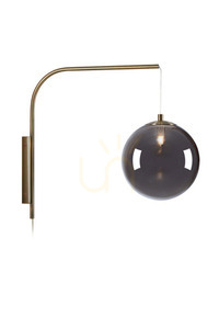 Nástěnné světlo Markslojd Dione 108419 kouřové sklo antická mosaz 1x40W small 0