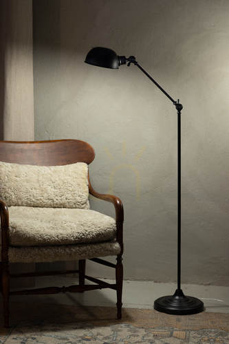 Kontrola Podlahová lampa Markslojd PORTLAND 108586 černá kovová 143 cm