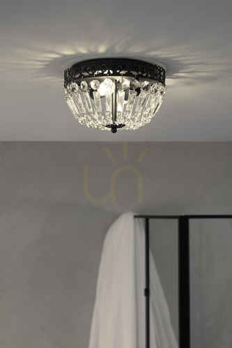 Kontrola Plafond Markslojd Etienne 108598 2x40W černý křišťál 25 cm