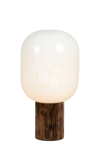 Kontrola Stolní lampa Markslöjd Skene 108663 bílá opálené dřevo 44 cm