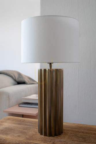Kontrola Stolní lampa Markslöjd Hashira 108669 bílá mosaz 60 cm
