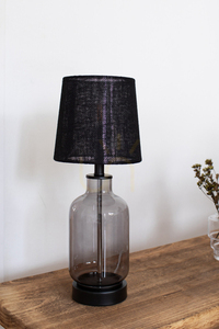 Stolní lampa Markslöjd COSTERO 108695 černá kouřové sklo 43 cm small 1