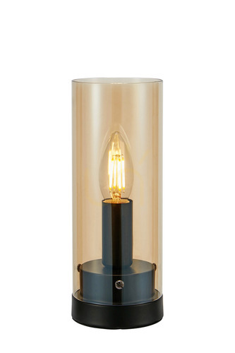 Kontrola Stolní lampa Markslöjd POST 108719 černá/jantarové sklo 23 cm