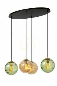 Závěsné svítidlo Lucide MONSARAZ zelené 4xE27 retro 95 cm 45493/04/33 small 0