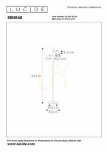 Stojací lampa Lucide SENSAS bílá ES111 LED 2 světla 137,9 cm 30797/02/31 small 2