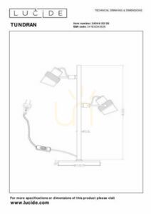 Stolní lampa Lucide Tundran černá/zlatá GU10 LED 2x, 45 cm small 4
