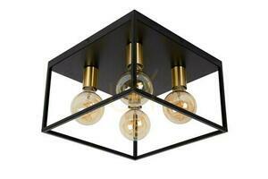 Plafond Lucide RUBEN černý 4x E27 vintage 36 cm small 1