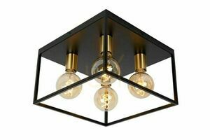 Plafond Lucide RUBEN černý 4x E27 vintage 36 cm small 0