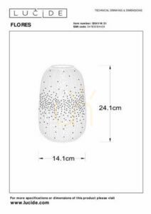 Stolní lampa Lucide Flores bílá porcelán Japandi 24,1 cm E14 13541/14/31 small 2
