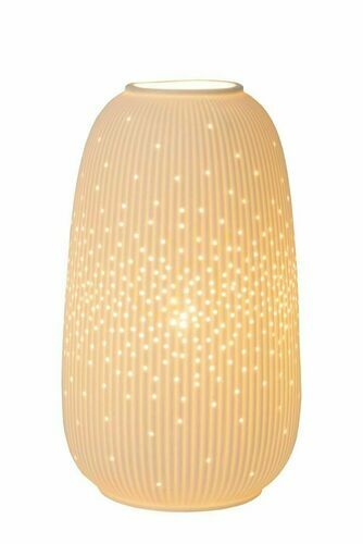 Kontrola Stolní lampa Lucide Flores bílá porcelán Japandi 24,1 cm E14 13541/14/31