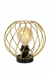 Stolní lampa DANZA drátěná klec Ø25 cm matné zlato, černá podstava, E27, Lucide 21528/25/02 small 0