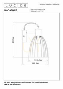 Nástěnné svítidlo Lucide Macarons 74217/01/44 retro kovové E27 small 3