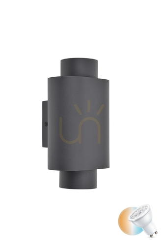 Kontrola Venkovní nástěnné svítidlo Lutec CYPRES šedé 2x LED 7W IP54 6604002118