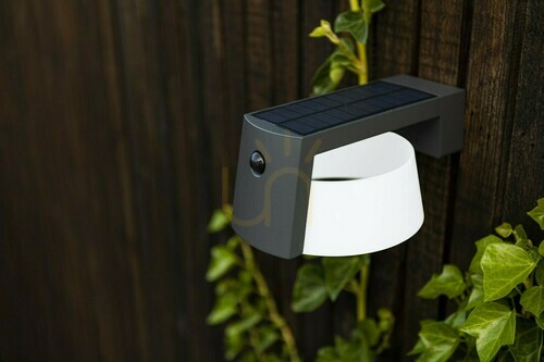 Kontrola Venkovní nástěnné LED svítidlo Lutec Moon Solar se senzorem pohybu šedé 6906001118