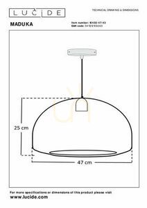 Závěsné svítidlo Lucide MADUKA hnědé 47 cm Japandi E27 10450/47/43 small 3