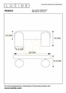 Stropní bodové svítidlo Lucide PUNCH bílé 2×GU10 13958/02/31 small 5