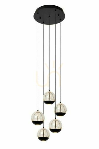 Kontrola Závěsné svítidlo Lucide Sentubal černé 5x LED 52 W dimmable 13498/24/30