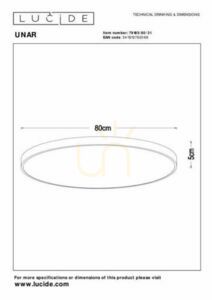 Plafon Lucide UNAR bílý LED 80 W 80 cm 79185/80/31 small 4