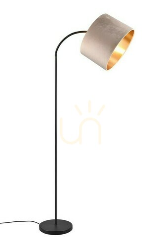 Kontrola Stojací lampa Trio JULIETA s béžovým sametovým stínidlem, černá E27 419090144