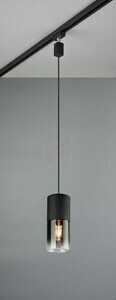 Závěsné svítidlo do lišty Trio DUOline ROBIN 73060132, černé, kouřové sklo, 1×E27 small 1