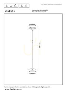Stojací lampa Lucide CELESTE černá LED 21 W, 174 cm, stmívatelná 03745/24/30 small 6