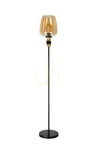 Stojací lampa Lucide ILONA jantarová/černá E27 retro sklo kov 150 cm small 1