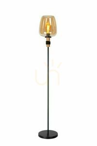 Stojací lampa Lucide ILONA jantarová/černá E27 retro sklo kov 150 cm small 0