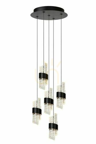 Kontrola Závěsné svítidlo Lucide KLIGANDE černé LED 5x7W 30 cm