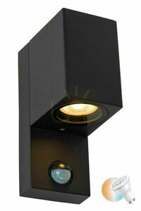Venkovní nástěnné svítidlo Lucide ZARO černé IP65 GU10 s pohybovým senzorem 69802/01/30 small 0