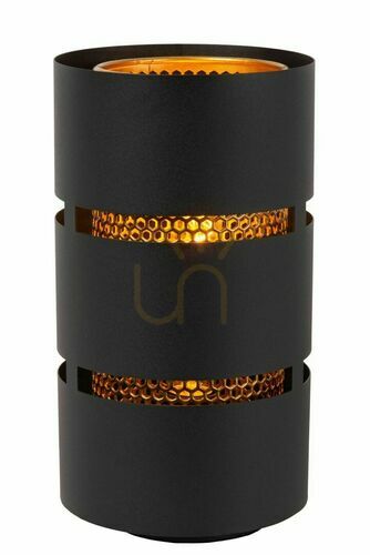 Kontrola Stolní lampa Lucide ROSAS černá se zlatým vnitřkem, kov, Ø 16 cm, E27 (21533/01/30)