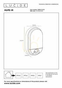 Venkovní nástěnné svítidlo Lucide HUPS černé LED IP54 22864/10/30 small 1
