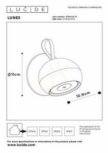 Venkovní nástěnné svítidlo Lucide LUNEX LED 2W bílá IP54 27251/02/31 small 5