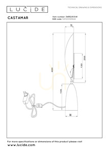 Stolní lampa Lucide CASTAMAR taupe LED 8 W 2100 K 40 cm 34552/03/41 small 5