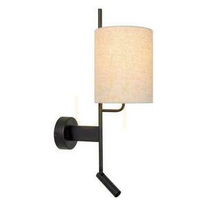 Nástěnné svítidlo Lucide MAGIC černé s lněným stínidlem, E27 + LED 3 W, USB-C 68211/82/30 small 2