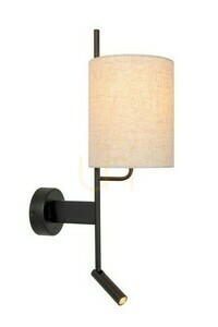 Nástěnné svítidlo Lucide MAGIC černé s lněným stínidlem, E27 + LED 3 W, USB-C 68211/82/30 small 0