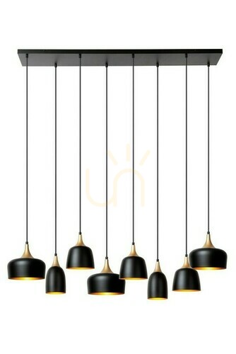 Kontrola Závěsné svítidlo Lucide CHAYANNE černé 8xE14 moderní 125 cm
