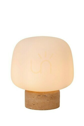 Kontrola Stolní lampa Lucide ANSTON z opálového skla a travertinu 1xE14 05552/01/61