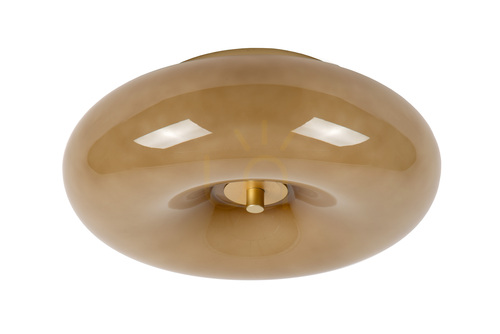 Kontrola Stropní svítidlo Lucide SENTINO Ø 30 cm 3xG9, sklo taupe, mosazný akcent, retro 10125/30/41