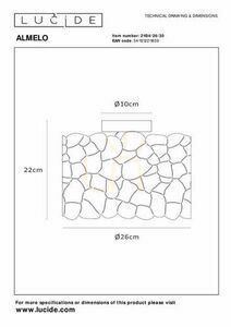 Plafond Lucide ALMELO černé zlaté kovové 26 cm E27 moderní small 2