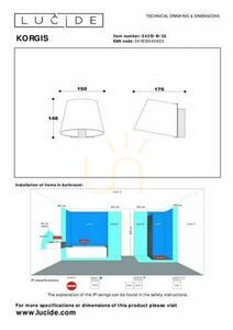 Koupelnové LED nástěnné svítidlo Lucide Korgis černé s akrylátovým stínidlem IP44 10 W 04213/10/30 small 4
