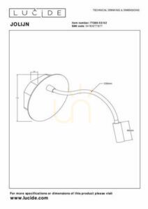 Nástěnné svítidlo Lucide JOLIJN LED zlaté 11 cm 2 W 140 lm 3000 K 77289/03/02 small 1
