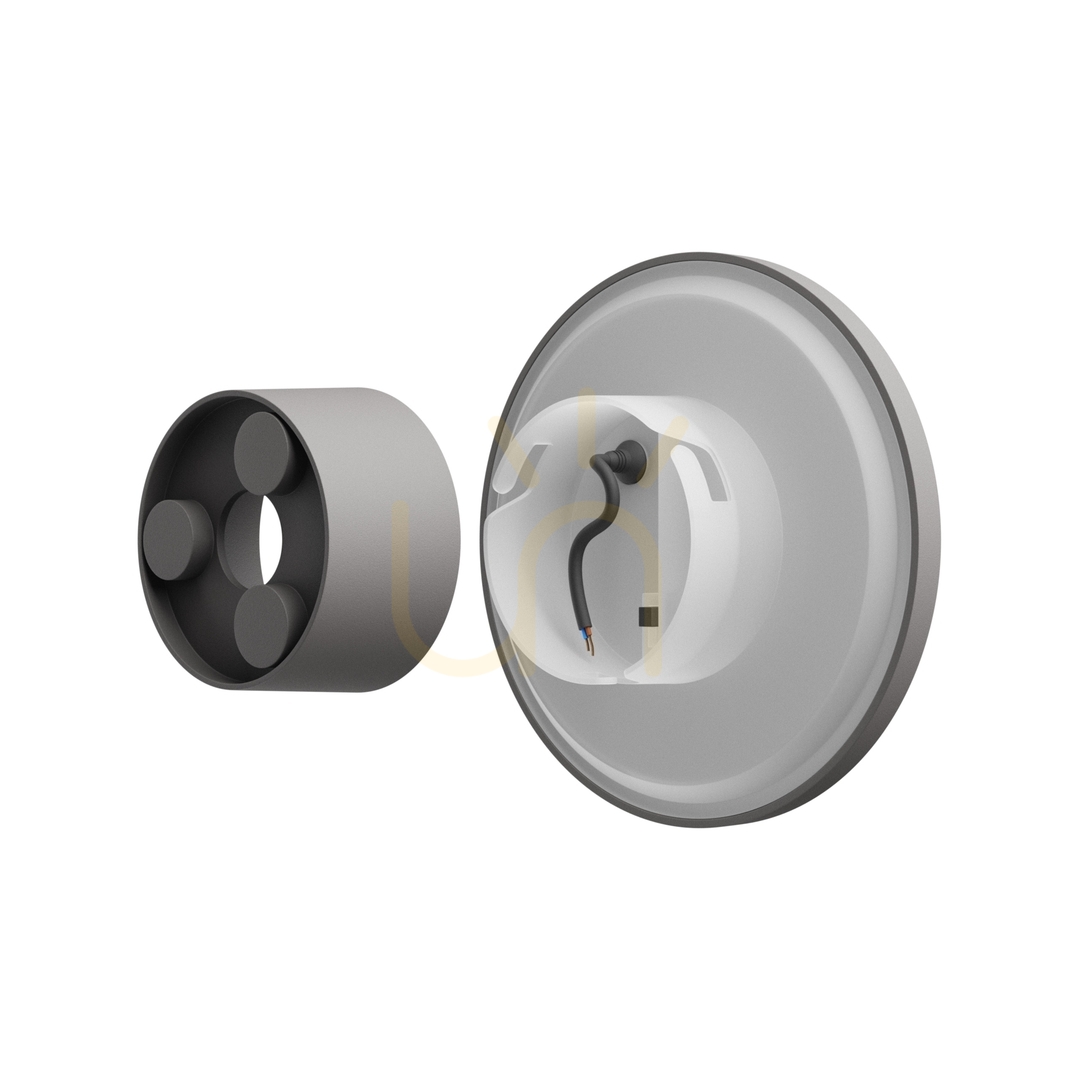 Zobrazit Piatta 9 W Cct 230 V Ip44 120x47 Mm šedá kulatá fasáda. Piatta 9 W Cct 230 V Ip44 120x47 Mm šedá kulatá fasáda.