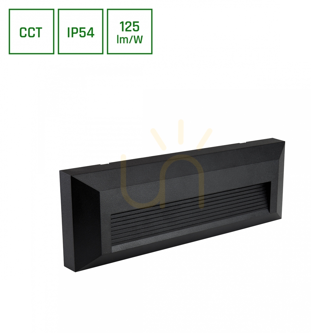 Kontrola Encanta Asymmetric 6 W Cct 230 V Ip54 230x80x30 Mm černá fasáda pro povrchovou montáž. Encanta Asymmetric 6 W Cct 230 V Ip54 230x80x30 Mm černá fasáda pro povrchovou montáž.