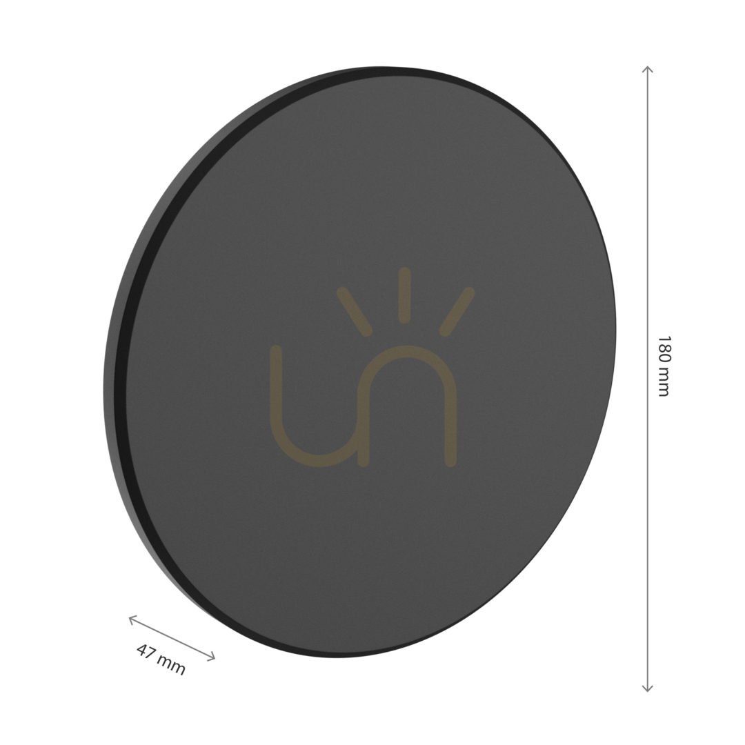 Náhled Piatta 12 W Cct 230 V Ip44 180x47 mm černá kulatá fasáda. Piatta 12 W Cct 230 V Ip44 180x47 mm černá kulatá fasáda.