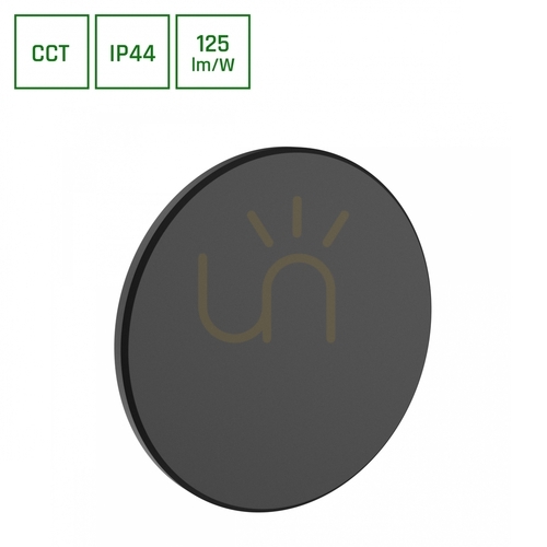 Kontrola Piatta 12 W Cct 230 V Ip44 180x47 mm černá kulatá fasáda.