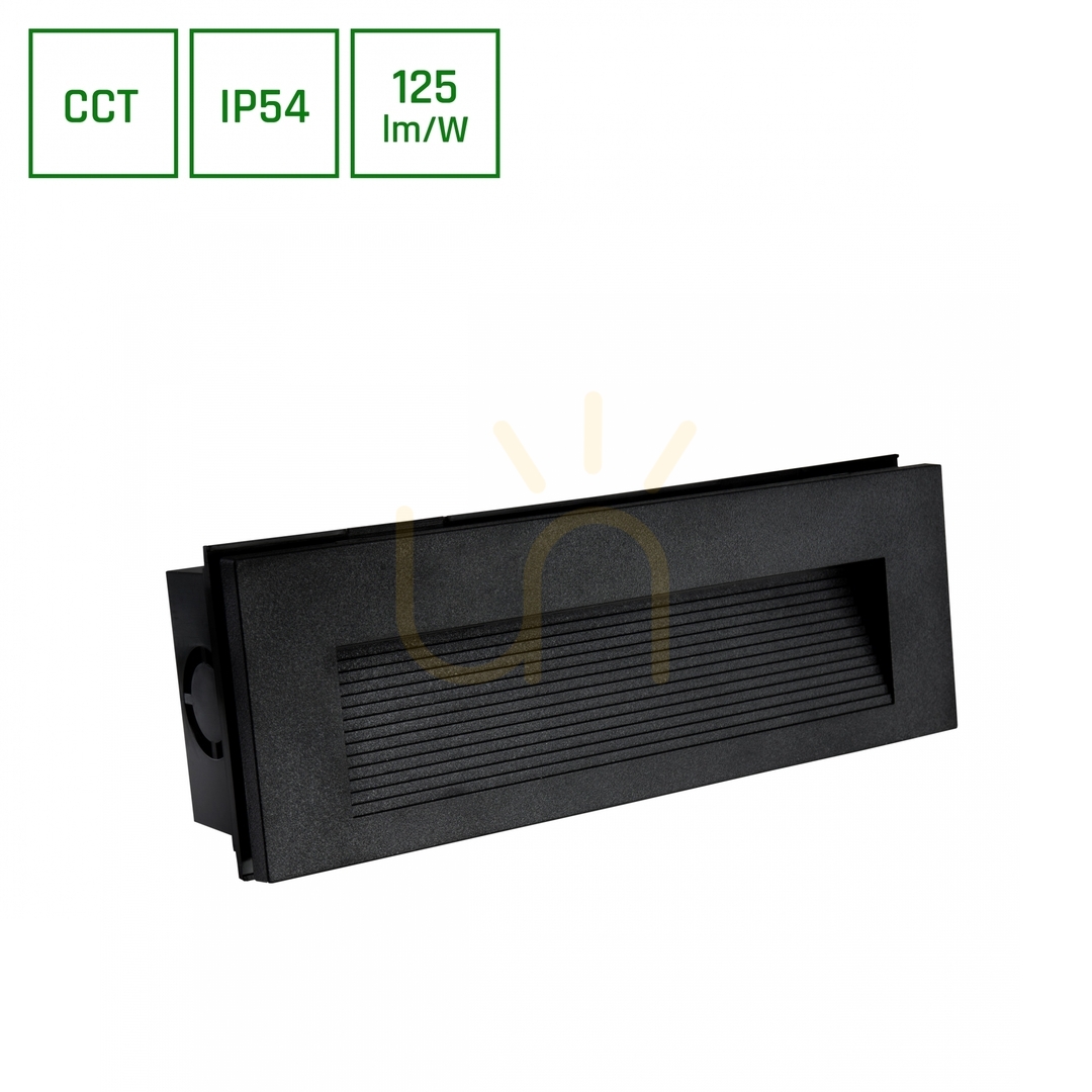 Kontrola Encanta Asymmetric 6 W Cct 230 V Ip54 230x84x52 Mm černá fasáda pod omítku. Encanta Asymmetric 6 W Cct 230 V Ip54 230x84x52 Mm černá fasáda pod omítku.