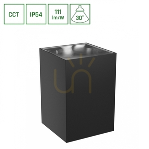 Torre 9 W Cct 230 V Ip54 99x78x117 Mm černá čtvercová fasáda jednosměrná. 0 Torre 9 W Cct 230 V Ip54 99x78x117 Mm černá čtvercová fasáda jednosměrná. small 0
