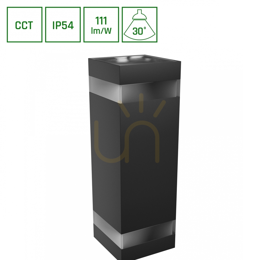 Kontrola Torre Ring 18 W Cct 230 V Ip54 99x78x240 Mm Black Square Facade Bidirectional. Torre Ring 18 W Cct 230 V Ip54 99x78x240 Mm Black Square Facade Bidirectional.