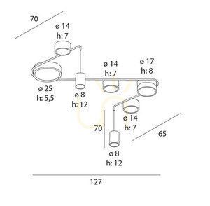 Plafon Max Light Zumaia C0249 černý LED 42W 7 světel 127 cm small 3
