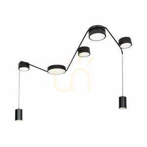 Plafon Max Light Zumaia C0249 černý LED 42W 7 světel 127 cm small 0